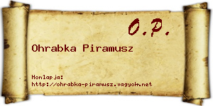 Ohrabka Piramusz névjegykártya
